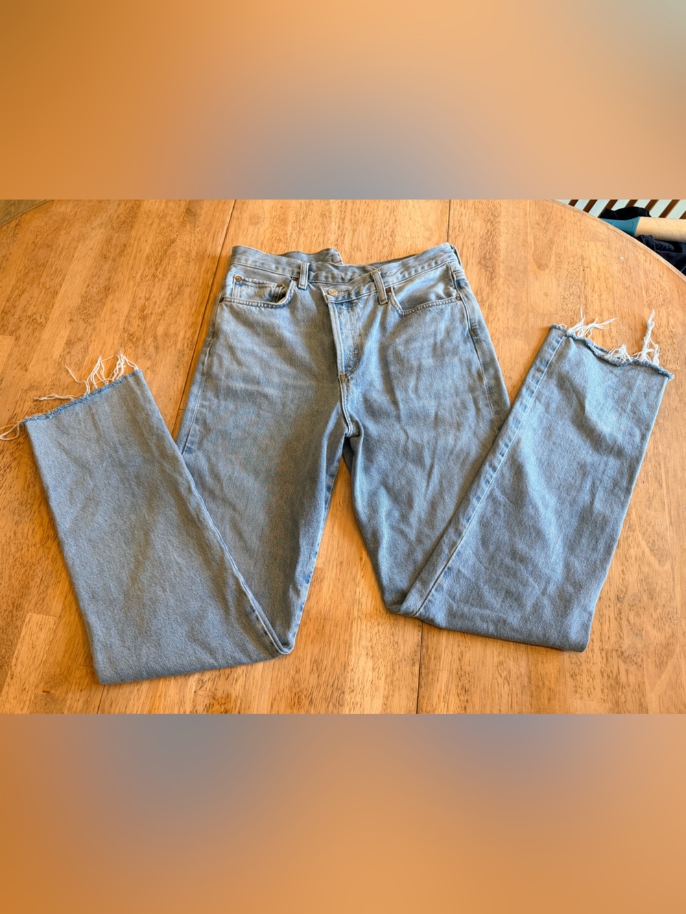 Agolde Criss Cross Straight Jeans in the wash Dimension